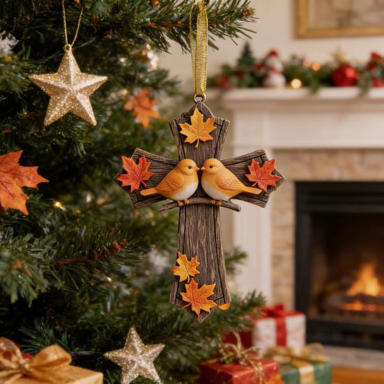Bird Christmas Ornament Christian Symbol Hanging Decoration Bird And Faith Token Ornament for Xmas Tree