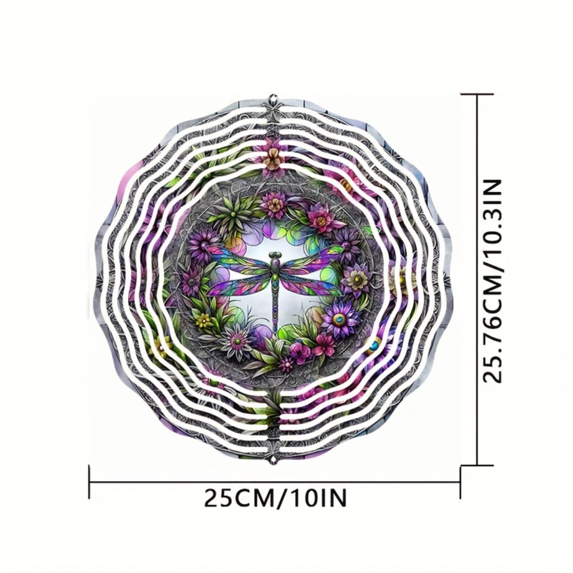 

Dragonfly Wind Spinner 10 Inch 3D Metal Kinetic Art for Outdoor Garden Decor with 360 Rotating Hook Hanging Ornament Gift for Housewarming 01A