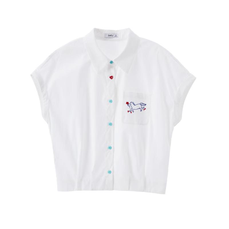 Betu Women s Embroidered Cotton Short Sleeve Shirt L