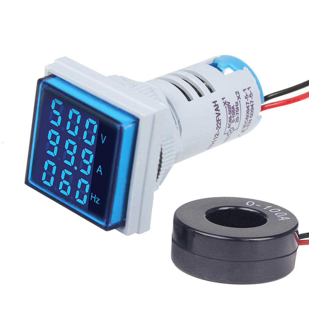 Mini Square Digital Voltammeter Voltammeter Ammeter Voltmeter Cymometer Three LED Display Voltage
