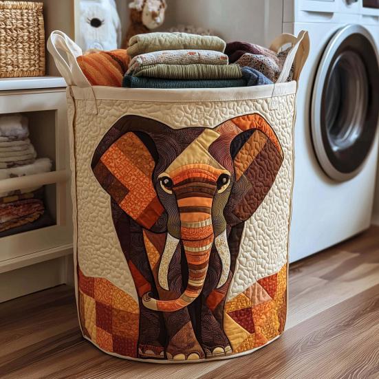 Quilted Laundry Basket Large Capacity with Handles Organizer Foldable Soft Storage Box for Nursery Bedroom Laundry Room