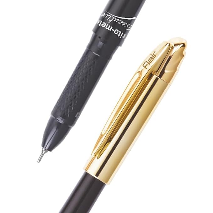 Flair Writometer Rose Gold & Gold Executive Ball Pens Pack Of 2 0.6 Mm Blue Ink Smooth Writing For Office School Use India