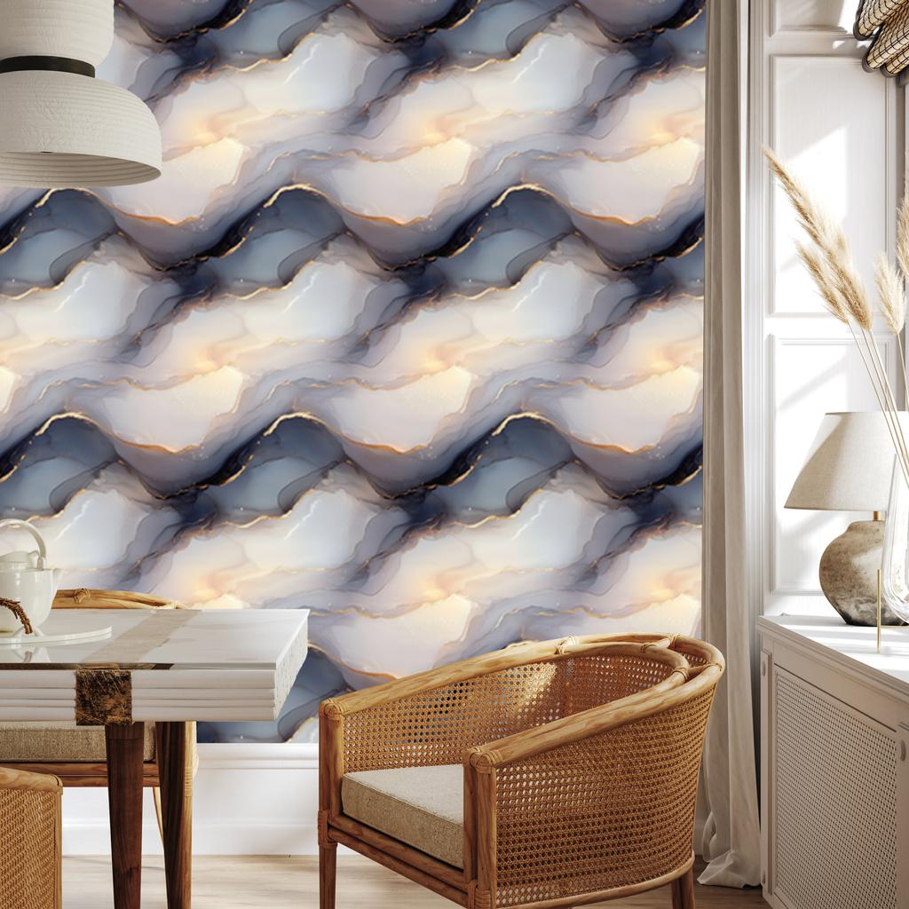 Ink Wallpaper Light Gray, Gray and Cream 50x1000