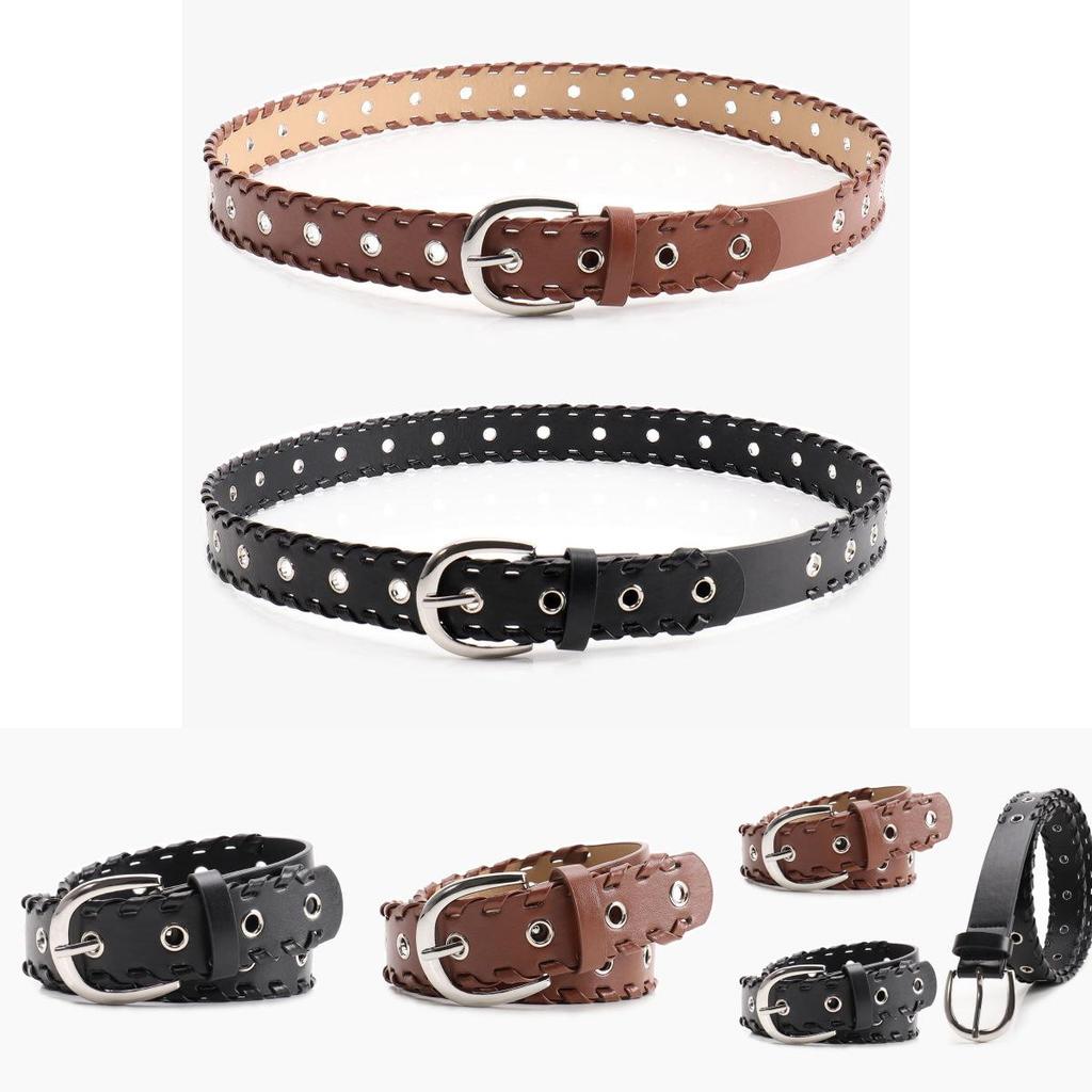 Gothic Punk Womens Waist Belt With Alloy Clasp And Unique Cutout Design For Streetwear