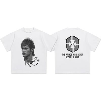 Cristiano Ronaldo Neymar American Football Star Print Cotton Short-sleeved T-shirt Women Clothing Print Fashion Men Oversize Tee
