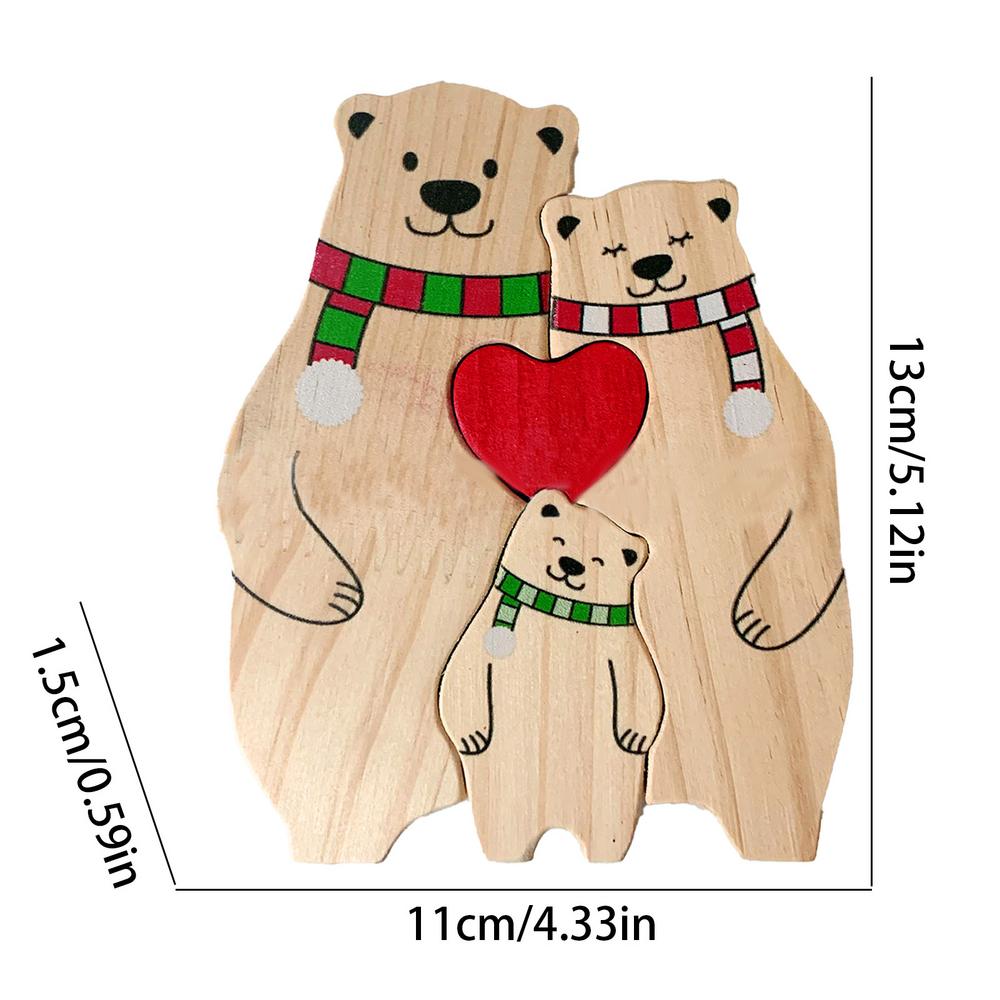 

Счастливая семья Медведь Деревянный Пазл Милый Деревянный Медведь Семья Декоративные Украшения Домашний Праздник Настольная Декоративная Скульптура