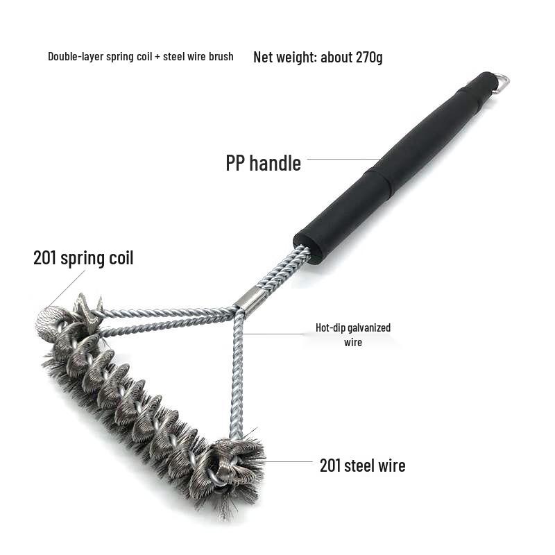 Double-Ended Stainless Steel BBQ Grill Cleaning Brush