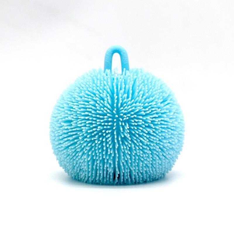 

Пушистый ёжик антистресс с мелкими волосками 10cm Fluffy Ball небесно-голубой