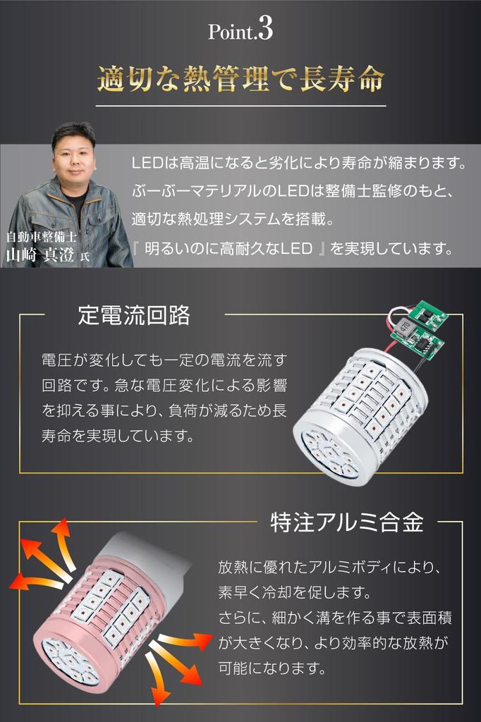 Boo Boo Material On George Setagaya S25 Double LED Super 6x Brake Constant Current 2 Pieces [Featured Tokoro's Base] Red, Bright, Brighter, Light/Stop