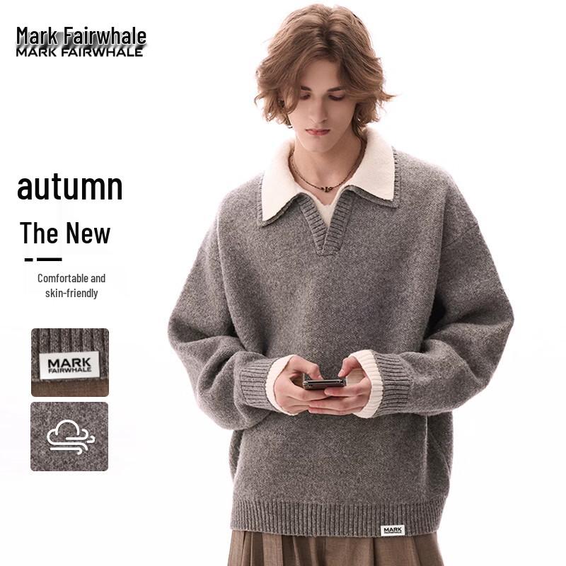 Mark Fairwhale Men's American Vintage Wool Blend Polo Sweater