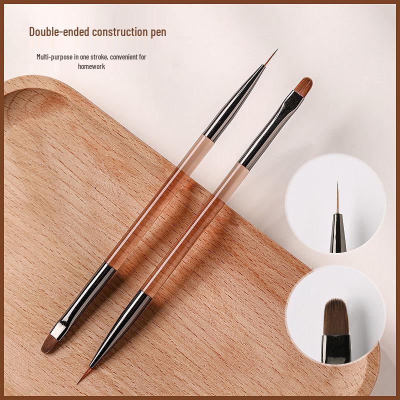 Japanese Style Double-ended Gel Pen: Two-in-One Nail Art Tool for Shaping, Liner, Color Painting, and Blending Builder Gel.