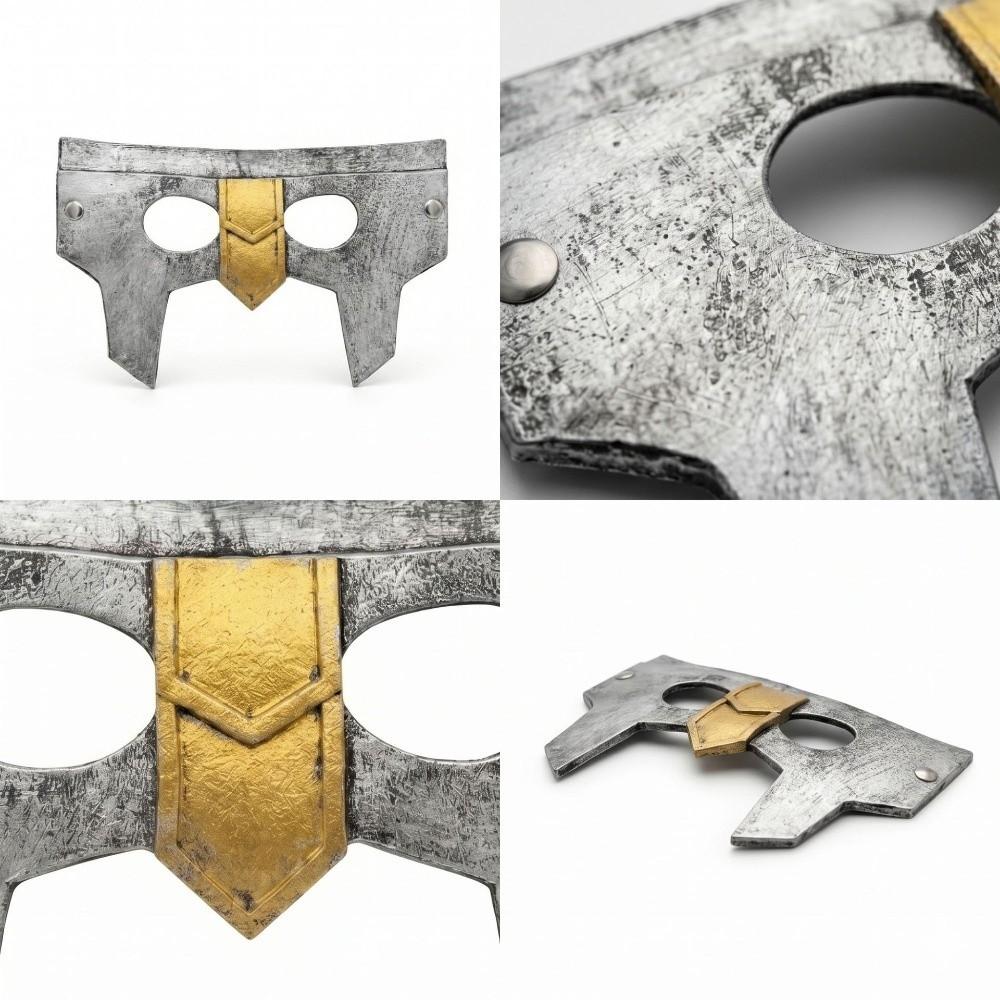 PU Foam Halloween Warrior Mask Vintage Medieval Soldier 3D Face Armour Mask Breathable Realistic Medieval Warrior Armor Mask