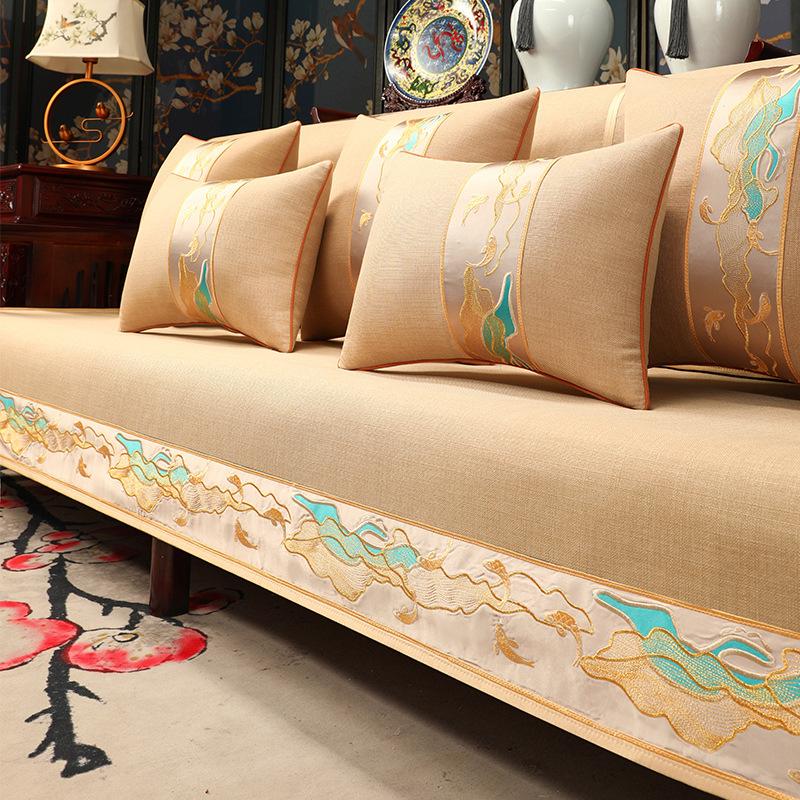 Mahogany Sofa Seat Cushion New Chinese Sofa Towel High-Grade Non-Slip Solid Wood Sofa Cushion Cover Brohan Bed Cover