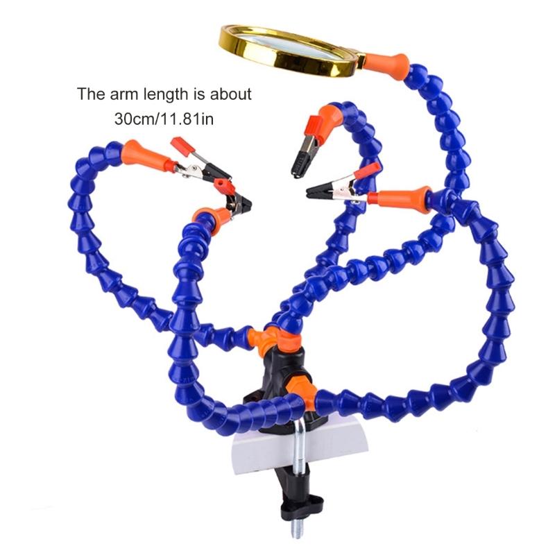 5 Arms Flexible Soldering Helping Hand Vise Table Clamp with Flexible Arm Solder Iron Holder Repair Tool Part