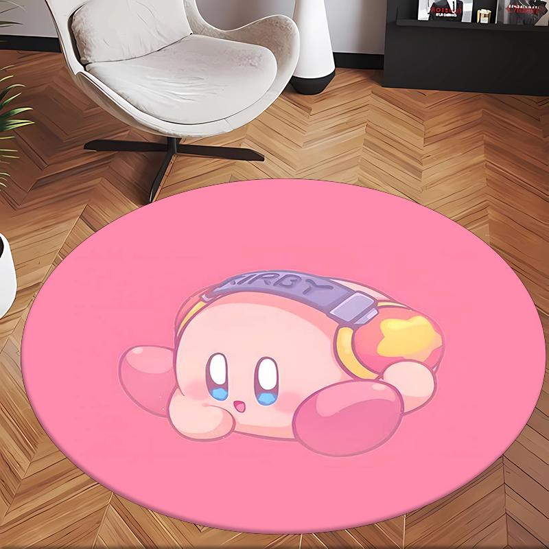 Kirby (1) Runder Büroteppich Dekorativer Bodenteppich für Büro Schlafzimmer Wohnzimmer und Wohnbereich