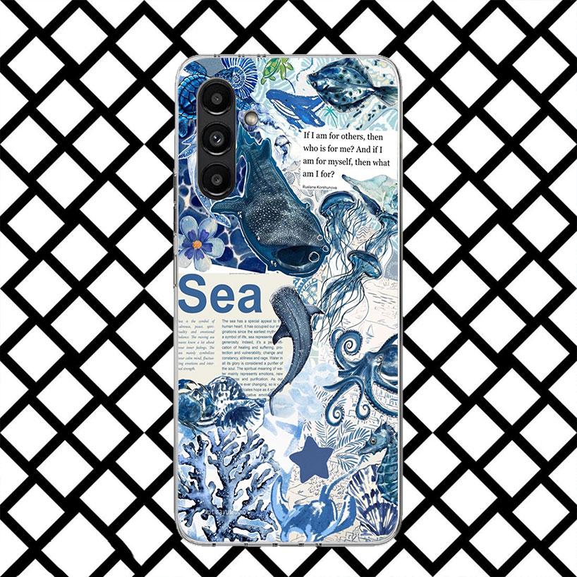 Ozean Seestern Meeresschildkröte Hai Handyhülle für Samsung Galaxy A17 A37 A57 A16 A26 A36 A56 A15 A25 A35 A55 A14 A24 A34 A54 A13 A2