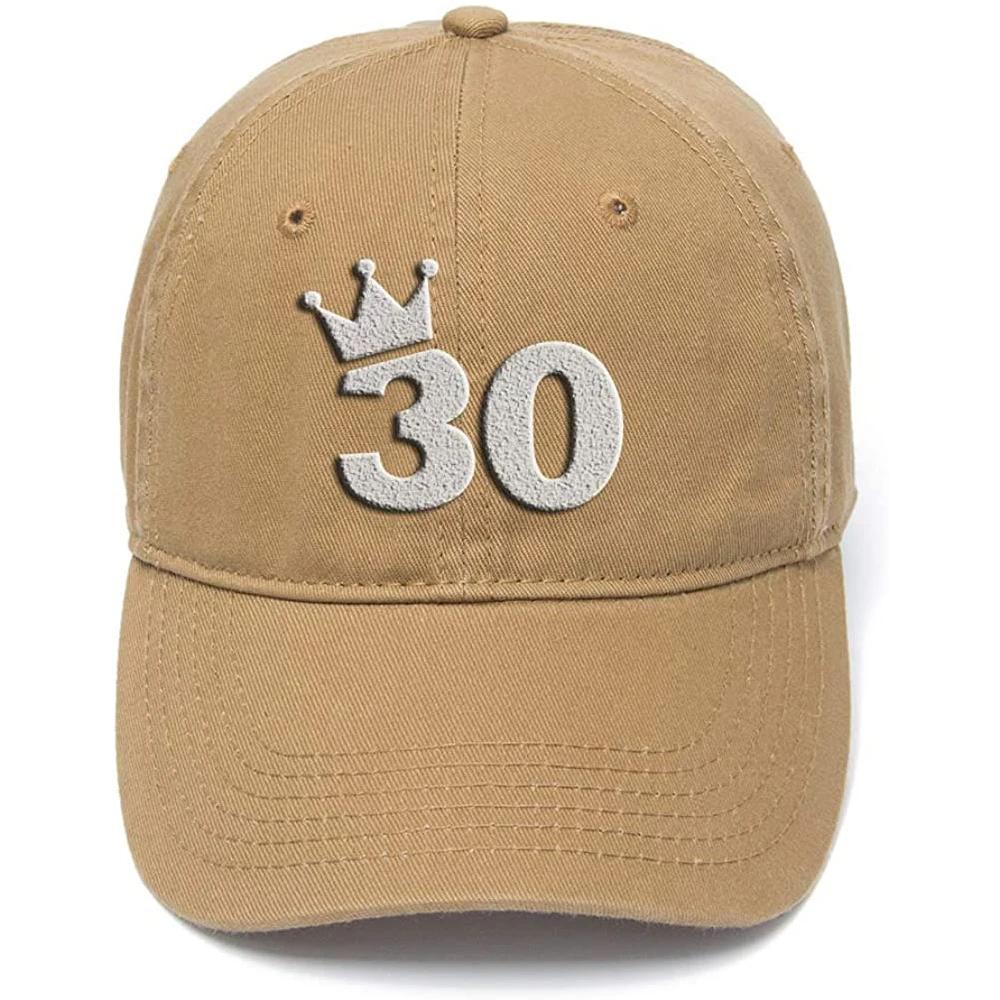 Lyprerazy 30th Birthday Gift Washed Cotton Adjustable Unisex Women Unisex Hip Hop Cool Flock Printing Baseball Cap