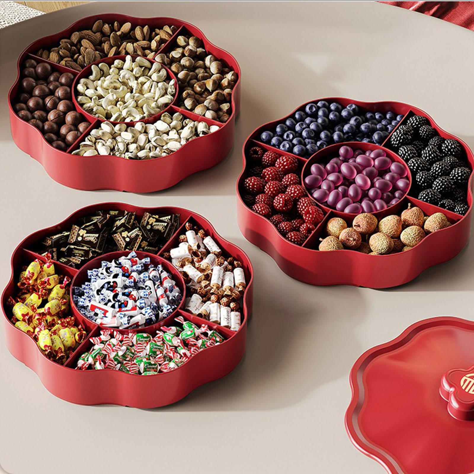 

Розділений сервірувальний піднос Коробка для зберігання цукерок Блюдо для їжі Тарілка для закусок Перекус для весілля 1 Tier