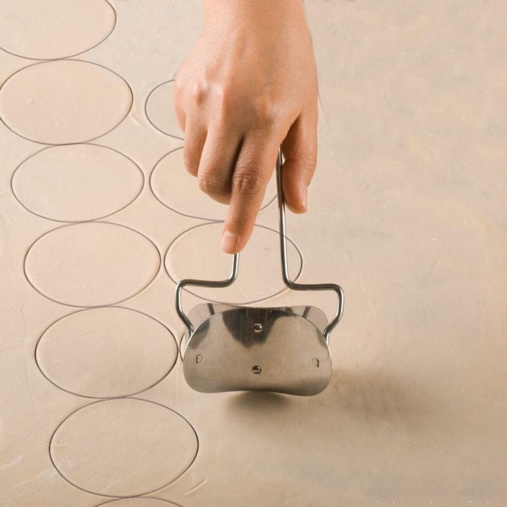 Stainless Steel Stainless Steel Dough Press Practical Dough Cutter Dough Circle Roller Home