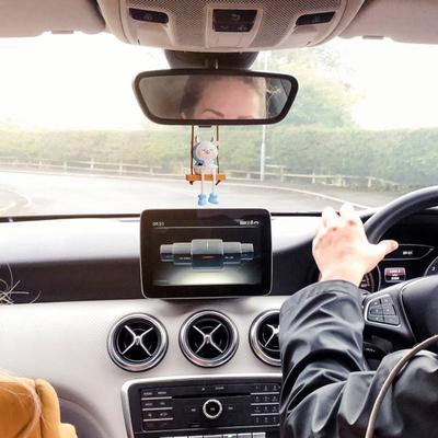 Swinging Car Ornament Rearview Mirror Cartoon Calf Ornament Car Rearview Mirror Decorative Flying Cow Vehicle Interior