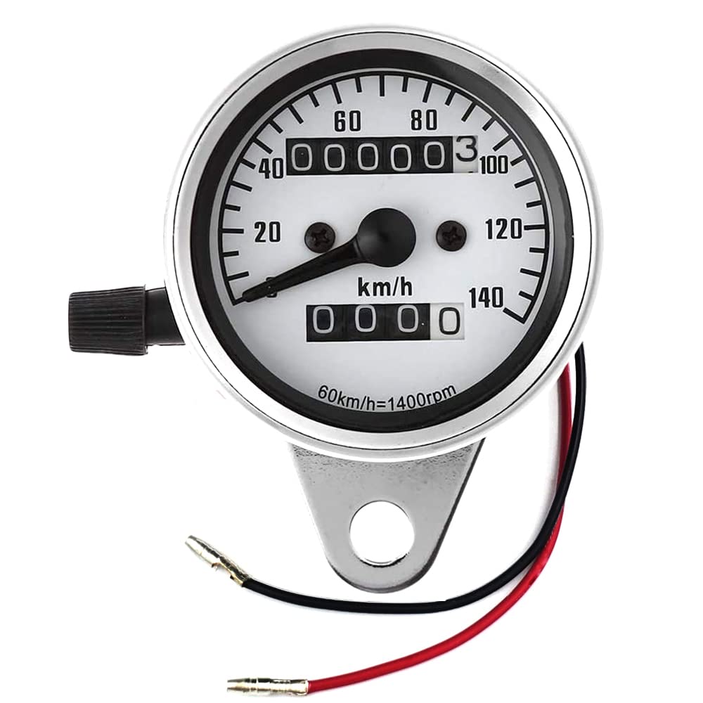 Speedometer, Motorcycle, General Purpose, Mechanical, Maximum Speed Display, 140 km/h, Mini Speedometer, 12 V,