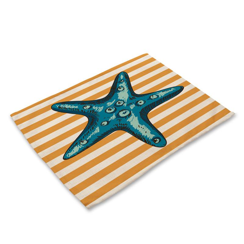 

45*30cm Nautical Anchor Kitchen Decor Boho Placemat Coaster Linen Place Mat Pad Dish Coffee Cup Dinner Table Cloth Mats 2pcs 30x45cm