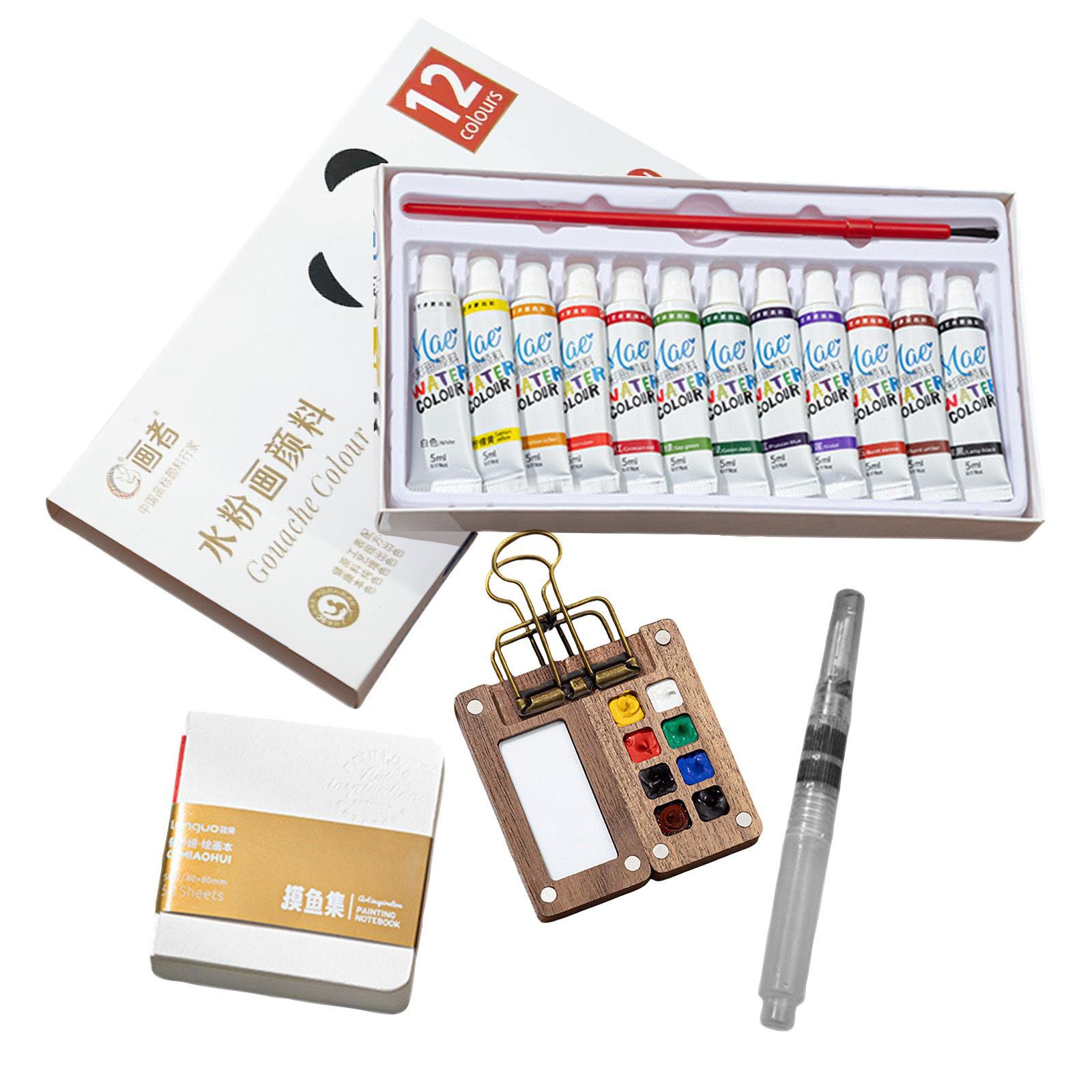 

Small Watercolor Paint Set With Picture Book, With Paint For Beginners, One Size