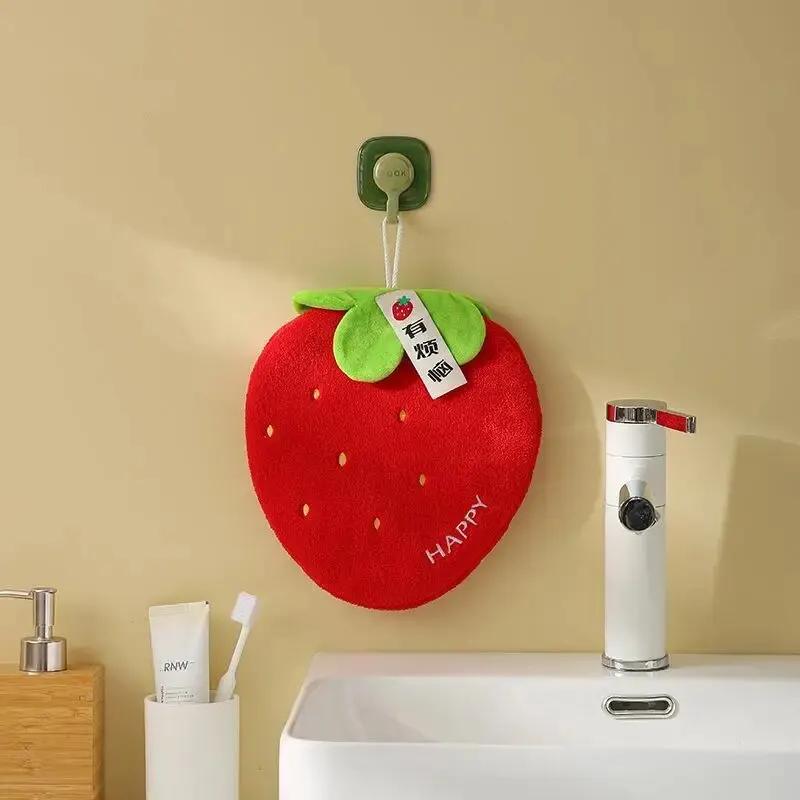 Thickened Coral Fleece Hand Towel Absorbent Hanging Kitchen Towel Lazy Style Soft Towel for Home Kids' Friendly