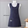 New Vest Style Cooking Apron Breathable Stain-Resistant Coffee Uniform Waterproof Multipurpose No Sleeved Apron for Home Kitchen