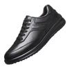 Men's Black Genuine Leather Soft Sole Lace-up Casual Breathable Business Shoes