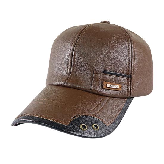 Herbst Winter Baseballkappe Kunstleder Atmungsaktiv Metallösen Color-Blocking Design Vielseitiger Lässiger Stil Baseballkappe