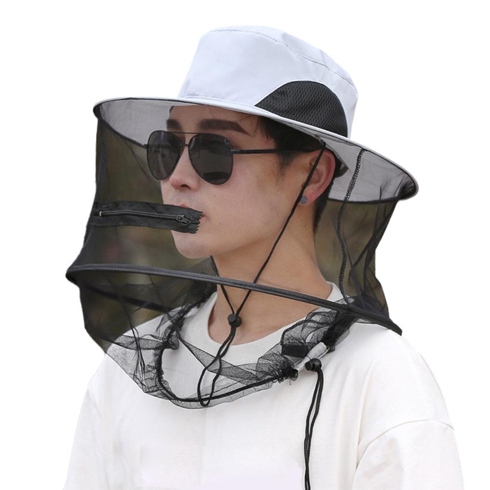 Mosquito Bee Insect Mesh Head Face Protector Fishing Hunting Net Hat Mask Caps Fishing Hat Bug Mesh Net Insect Gnat Head Cover