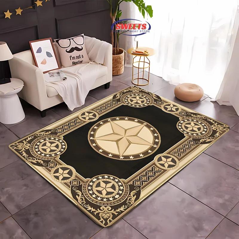 Vintage Star Carpet Mat Rug Home Decoration Classic Geometric Pattern Living Room Floor Mat Non-Slip Carpets for Living Room