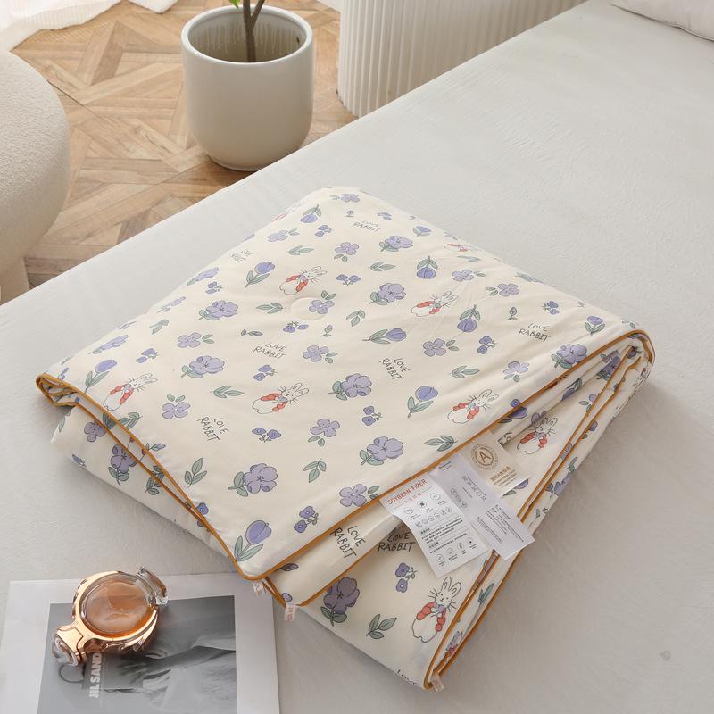 Class A Mother & Baby Knitted Cotton Soybean Summer Quilt - Cool, Washable, and Soft