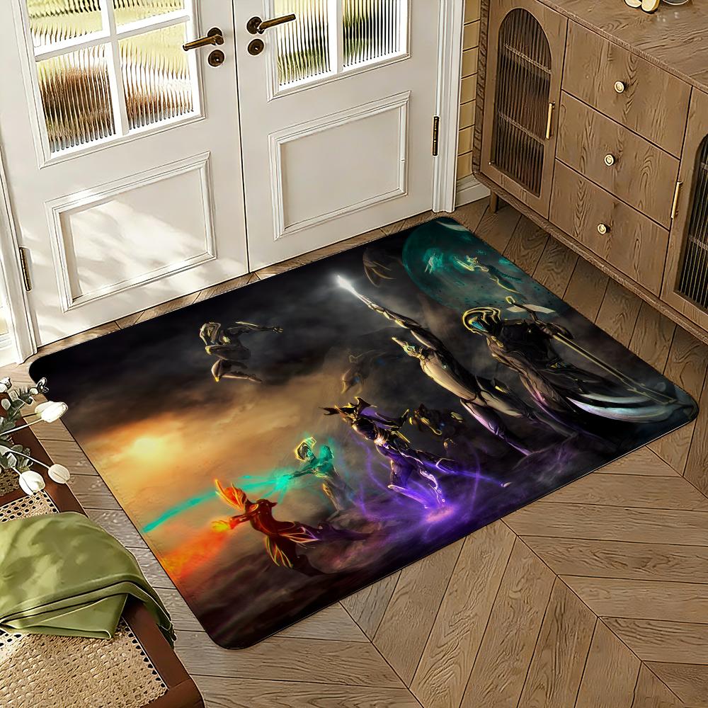Warframe Floor Mat Soft Thickened Absorbent Non-Slip Bedroom Living Room Door Mat Home Decor Flannel Rugs