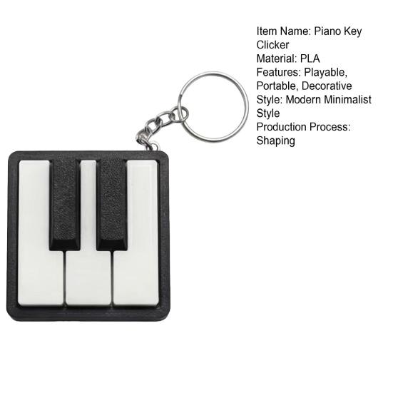 Llavero de Mini Piano, Clicker de Teclas de Piano, Piano Táctil Tocable Juguete para Aliviar el Estrés con Anilla Metálica, Teclas Clásicas Blanco y Negro para Amantes de la Música Y