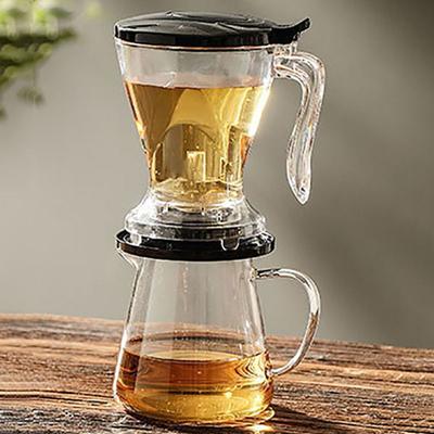 Versatile 600ml Pour Over Coffee Dripper Transparent PC Coffee Filter Cup with Cup Mat Tea Infuser Office