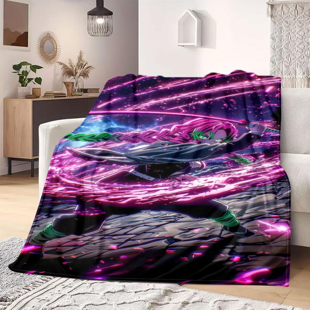 Demon Slayer Art Flannel Blanket Warm,Comfortable,Suitable for Bedrooms,Sofas,Beds,Chairs,Picnics,Travel