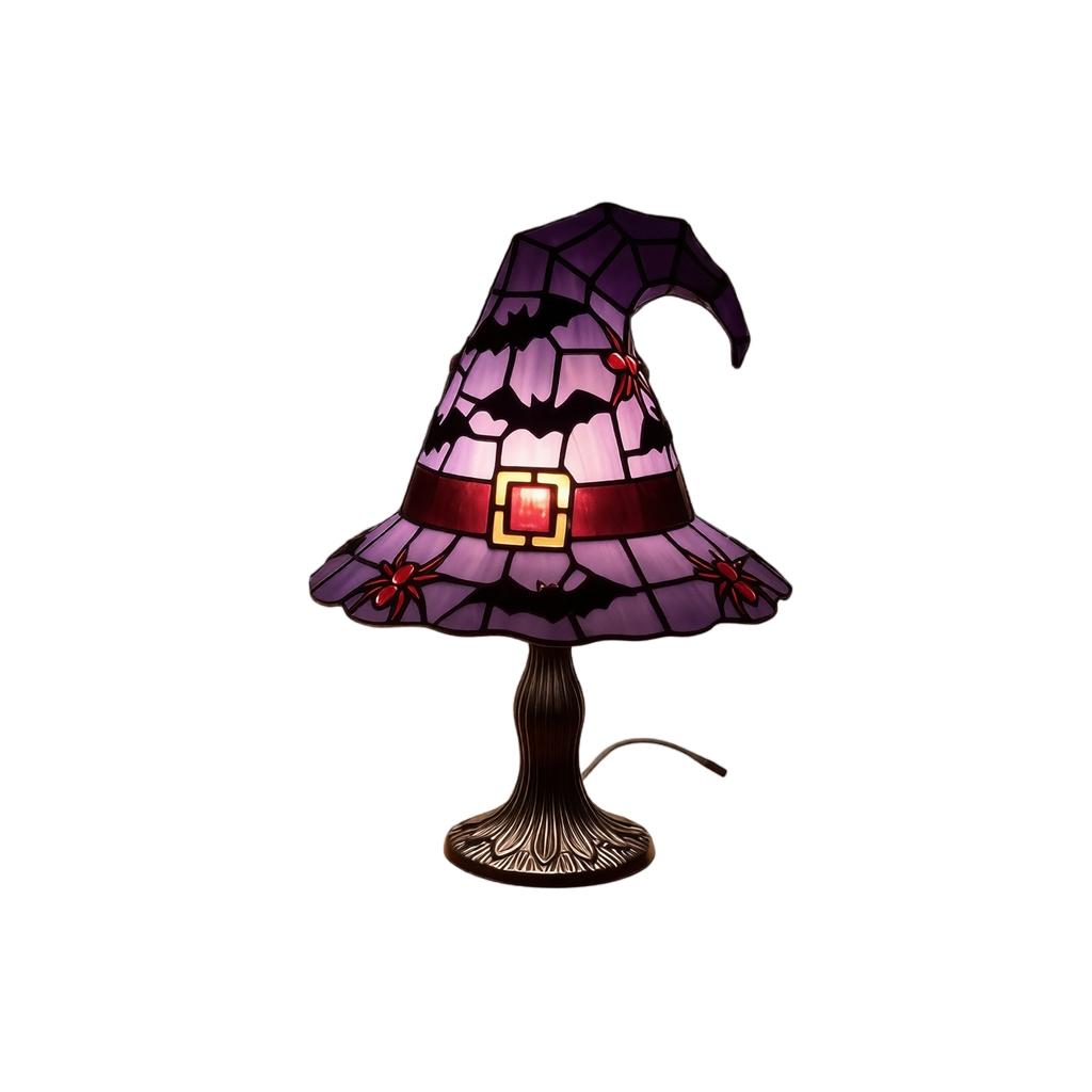 Resin Witch Hat Lamp 17 5cm USB Powered Gothic Style Table Light Party Decoration Night Light for Fantasy Enthusiasts