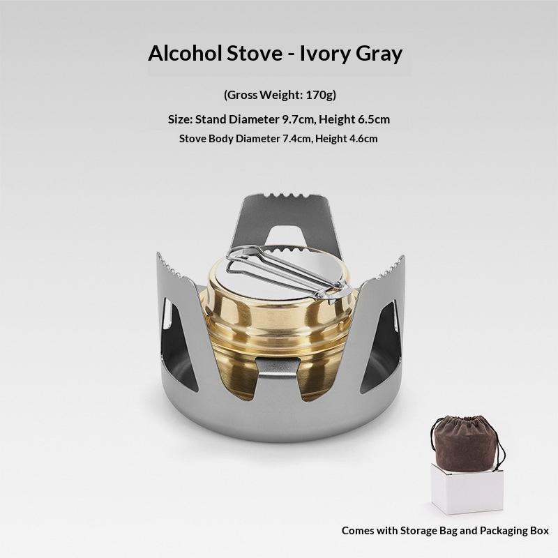 Portable Mini Alcohol Stove Burner Adjustable Firepower Gasoline Stove Aluminum Alloy Bracket Ultralight Brass Camping Stoves gray