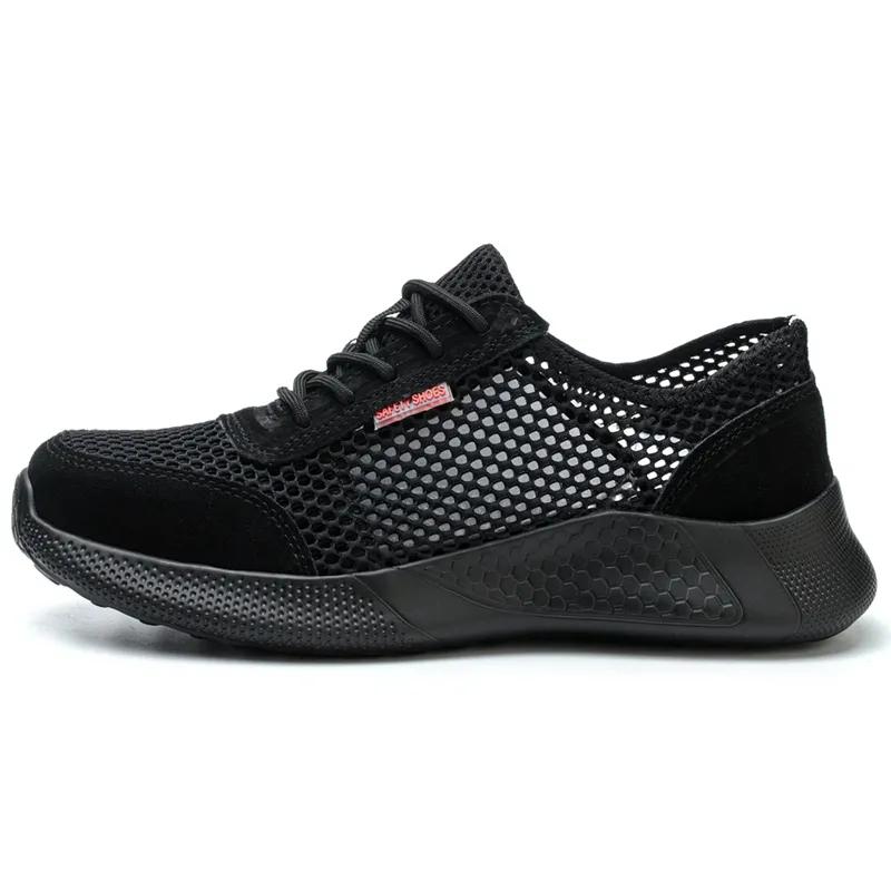 Summer Men's Breathable Work Shoes  Safety Shoes Lightweight Protective Sneakers Safety Steel Toe Shoes Men Puncture-Proof Boots