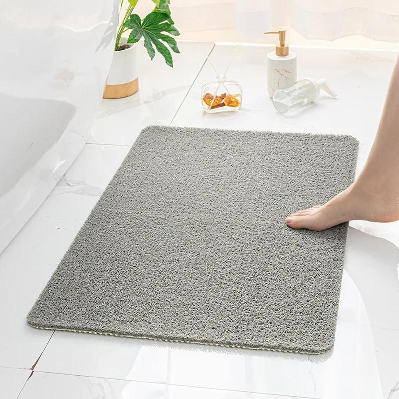 1Pc Bathroom Anti-slip Mat Mildew Proof Waterproof Shower Mat Soft Massage Home Bath Kitchen PVC Washable Quick Drying Floor Rug