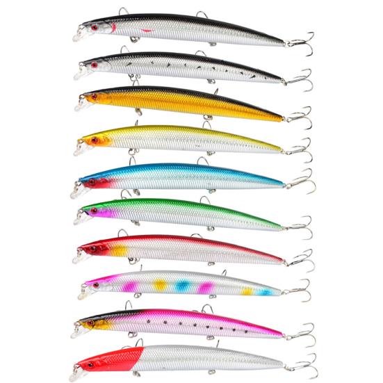 MUQZI Sporttillbehör Simulering Fisk Långfiske Lure Crankbaits Krokar Minnow Hard Baits Tackleverktyg
