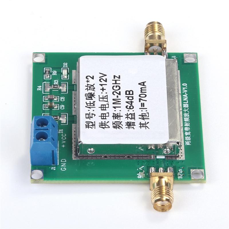 ABUO-Low Noise Amplifier LNA Module 1Mhz-2000Mhz 64Db High Gain 2Db Noise RF Broadband Amplifier