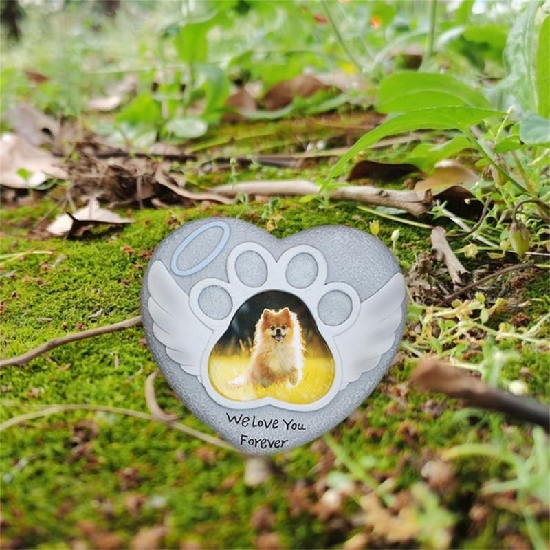 Heart Shape Memorials Pet Tombstones Weatherproofed Pet Remembrances Tombstones for Dog Cats Sympathy Gift