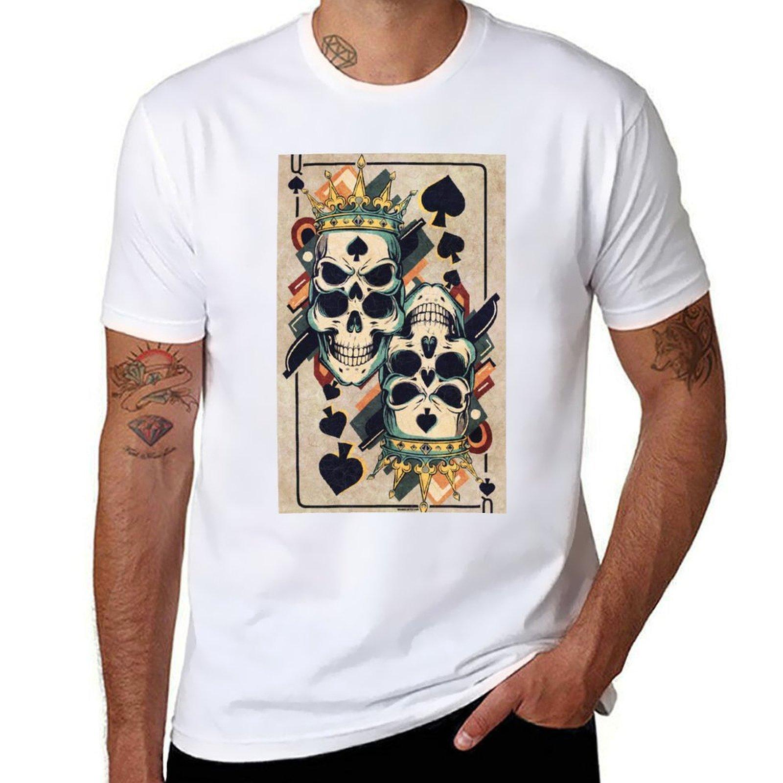 Queen of Spades TShirt blanks cute tops hippie clothes Unisexs t shirts top quality S