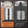 Three-Layer Multi-Functional 304 Stainless Steel Steamer Pot with Large Capacity for Steaming and Boiling