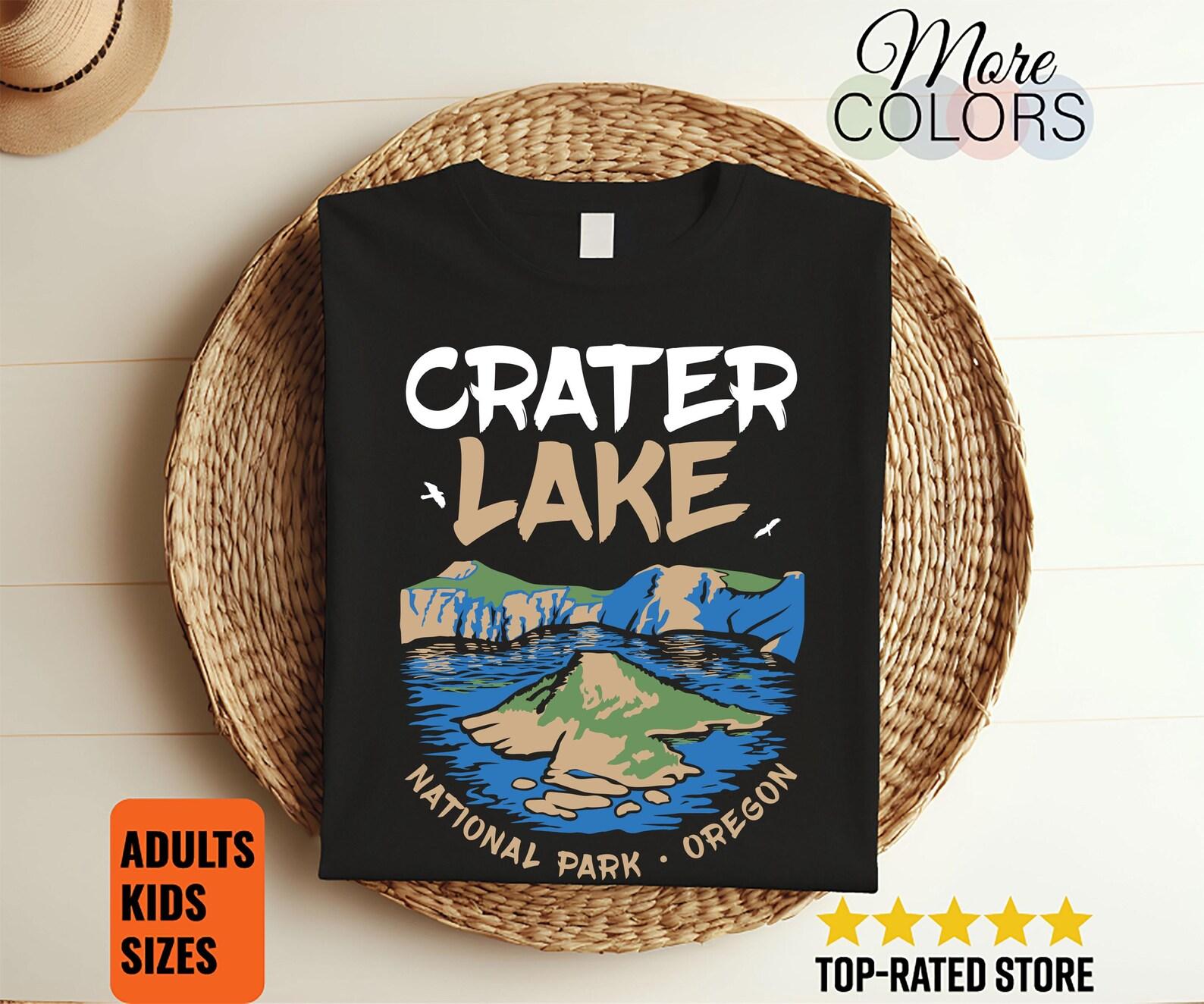 Crater Lake National Park US Oregon Vintage T-Shirt, USA Parks Lover Gifts, Adventure Outdoors, Camping Hiking, U.S Backcountry Travel, 110