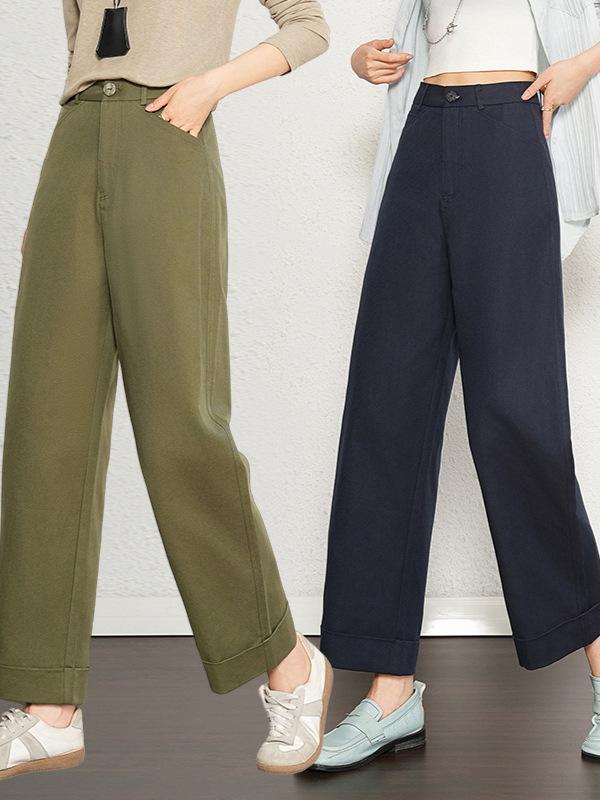 2025 Women's Small Size Cotton Linen Wide Leg Pants - Versatile, Slimming, Casual for Spring & Autumn