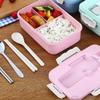 Lunch Box Multi Compartments Environmentally Friendly Portable Bento Box for Student Home School